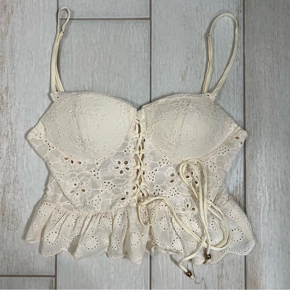Eyelet Corset Zip Cami